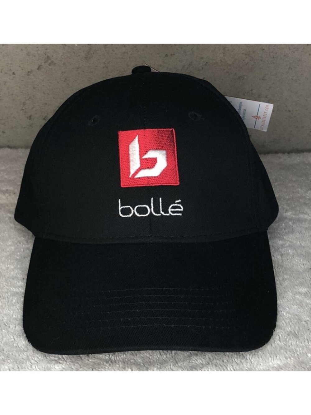 Bolle Sunglasses Locale Patch Logo Solid Black Baseball Cap Hat Adjustable NWT